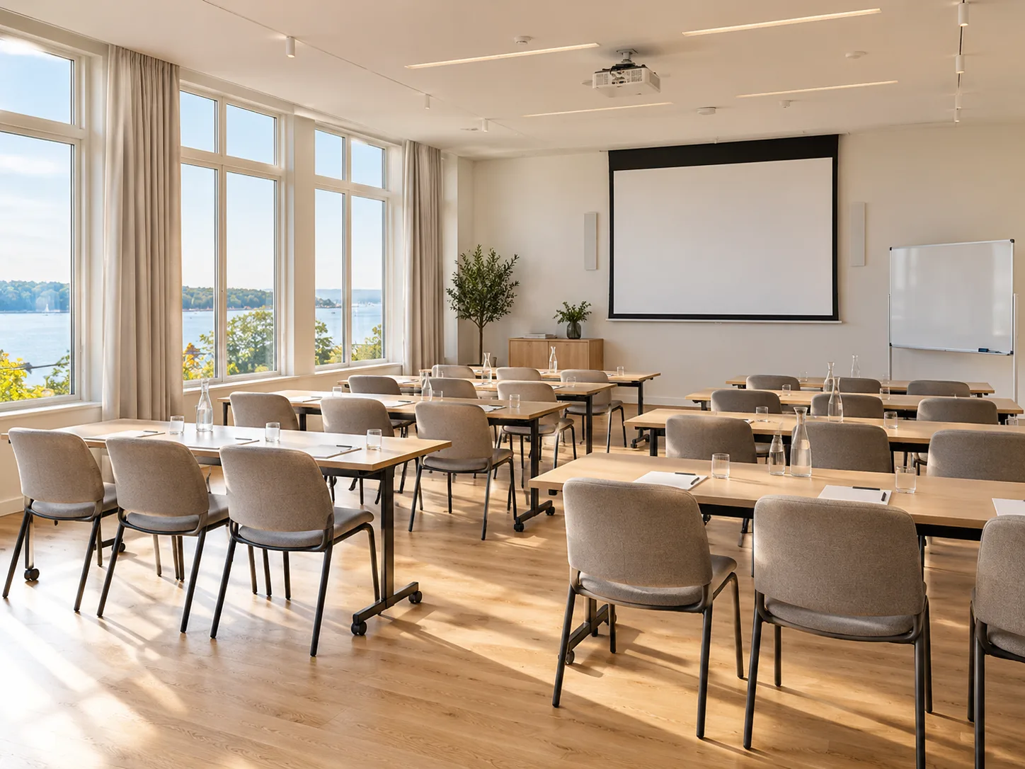 Illustrative meeting room with presentation equipment